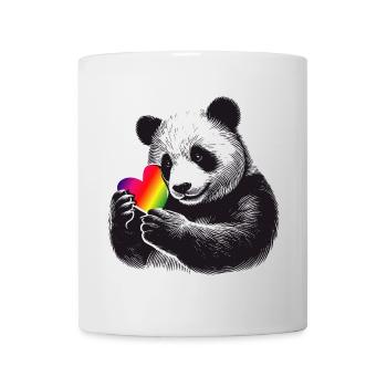 Loving panda with rainbow heart - Mug - white - Front
