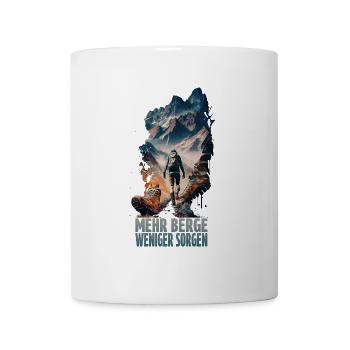 Mehr Berge - Weniger Sorgen - Tasse - Weiß - Vorne
