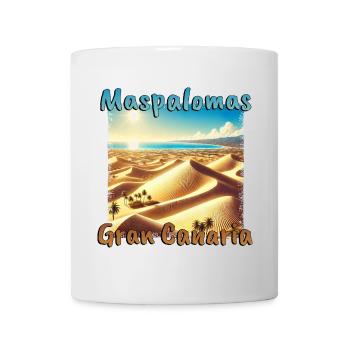 Maspalomas Dunes Beach Sunset Grunge - Mug - white - Front