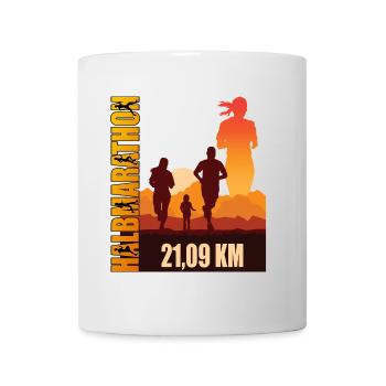 21.09 KM - Halbmarathon - Tasse - Weiß - Vorne