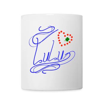 Lulu avec cœur et trèfle - Mug blanc - blanc - Devant