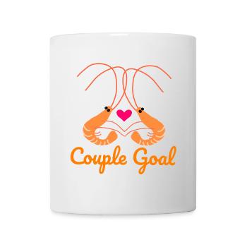 Couple Goal Crevette Amour Romantique st Valentin - Mug blanc - blanc - Devant