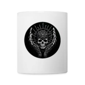 Dekorativer Skull mit Pentagramm - Tasse - Weiß - Vorne