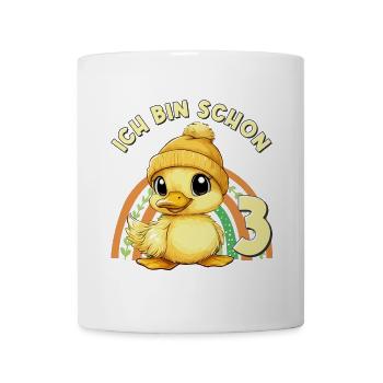 3. Geburtstag Ente Regenbogen Süß Niedlich - Tasse - Weiß - Vorne