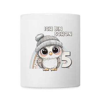 5th Birthday Owl Rainbow Cute Cute - Mug - white - Front