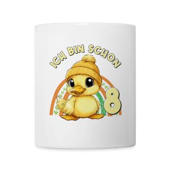 8. Geburtstag Ente Regenbogen Süß Niedlich - Tasse - Weiß - Vorne