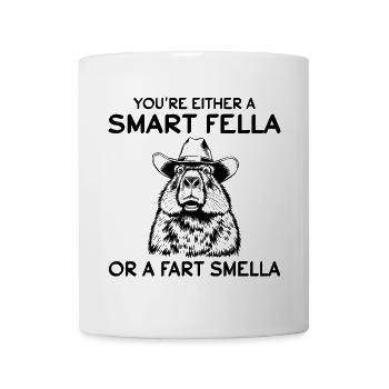 You're Either A Smart Fella Or A Fart Smella Funny - Mug blanc - blanc - Devant