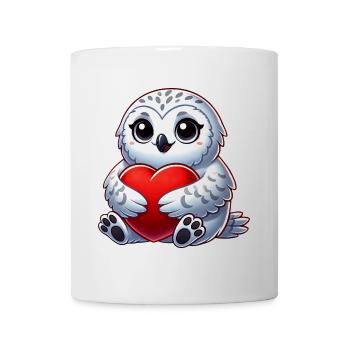 Herzige Schneeeule verliebt Valentinstag - Tasse - Weiß - Vorne