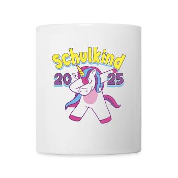 Schulkind 2025 Einhorn Einschulung Schule Schüler - Tasse - Weiß - Vorne