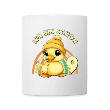 9. Geburtstag Ente Regenbogen Süß Niedlich - Tasse - Weiß - Vorne