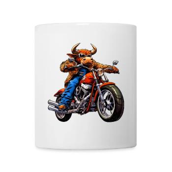 Stiere Motorrad / Motorradfahrer Stier - Tasse - Weiß - Vorne