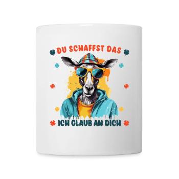 Du schaffst das! Ich glaub an dich! Glücksbringer - Tasse - Weiß - Vorne