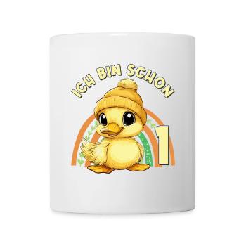 1. Geburtstag Ente Regenbogen Süß Niedlich - Tasse - Weiß - Vorne
