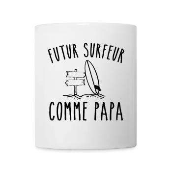Future surfer like dad - Mug - white - Front