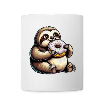 Niedliches Faultier Donut Cartoon Tier - Tasse - Weiß - Vorne