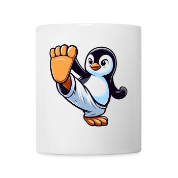 Cool pingouin dessin animé Karaté Sportif - Mug blanc - blanc - Devant
