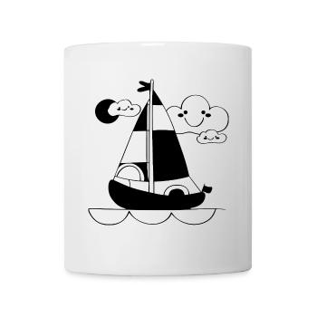 Segeln Cartoon Stil - Tasse - Weiß - Vorne