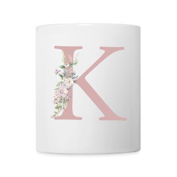 K Monogram, Floral, Personalizable - Mug - white - Front