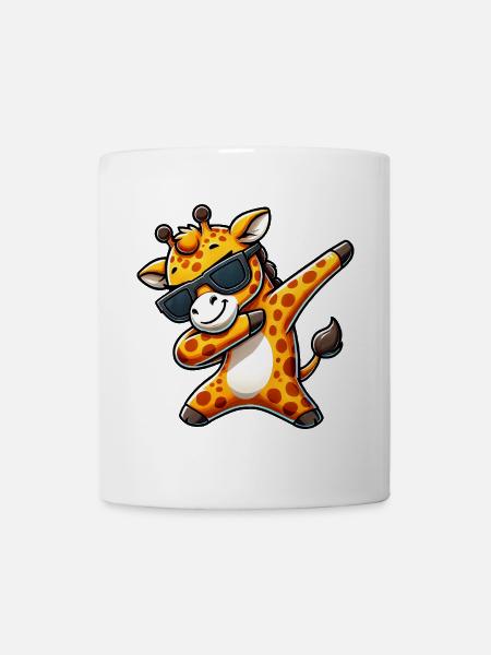 Dab Giraffe Sonnenbrille Cool Cartoon - Tasse - Weiß