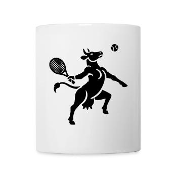Cow Tennis Balloon Silhouette Minimalist - Mug - white - Front