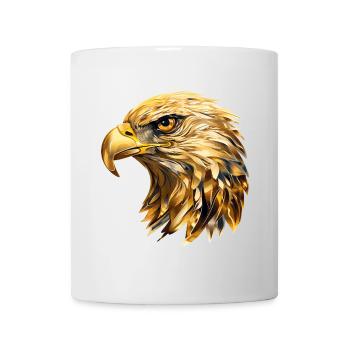 Tête d’aigle Or Oiseau de proie Oiseau Nature animale - Mug blanc - blanc - Devant