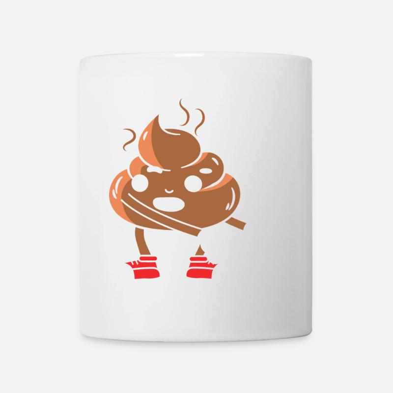 Funny poop pile dancing - Mug - white