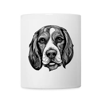 Portrait de chien beagle - Mug blanc - blanc - Devant
