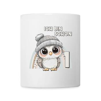 1. Geburtstag Eule Regenbogen Süß Niedlich - Tasse - Weiß - Vorne