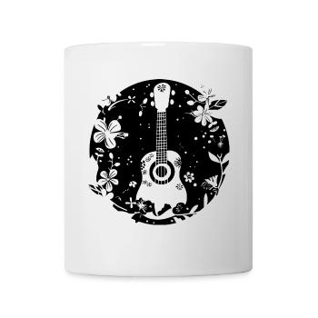 Ukulele Comic-Stil - Tasse - Weiß - Vorne