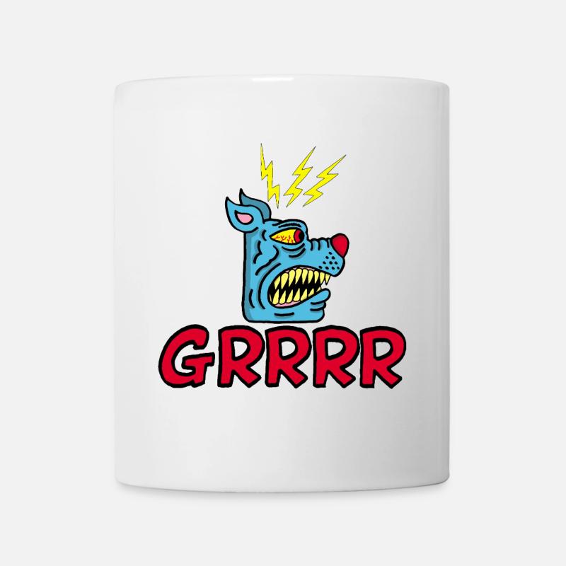 Chien bleu en colère - Mug blanc - blanc