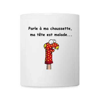 Parle à ma chaussette - Mug blanc - blanc - Devant