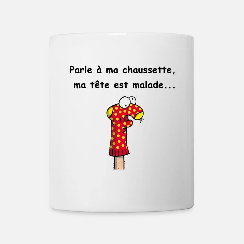 Parle à ma chaussette - Mug blanc - blanc