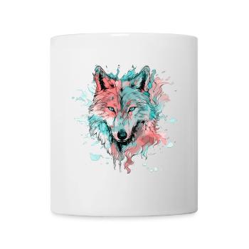 Wolf Wolf Head Predator Forest Nature Wilderness Art - Mug - white - Front