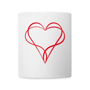 Deux cœurs rouges étroitement entrelacés - Mug blanc - blanc - Devant
