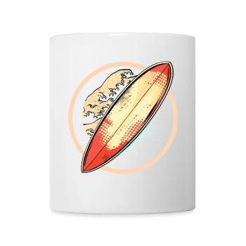 Surfbrett Grafik - Tasse - Weiß - Vorne