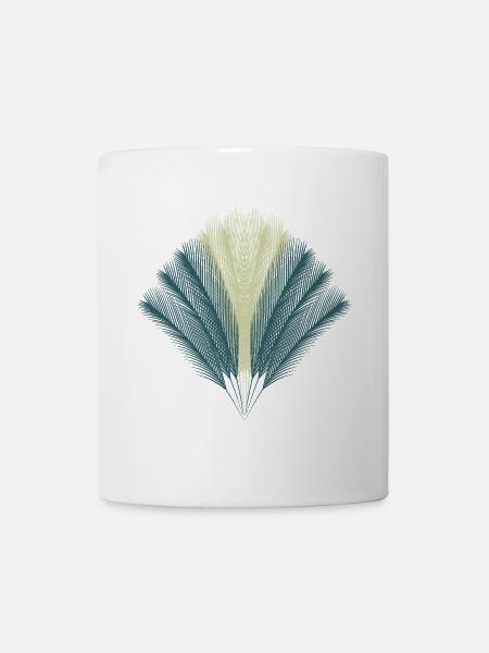 Feder-Fächer - Tasse - Weiß