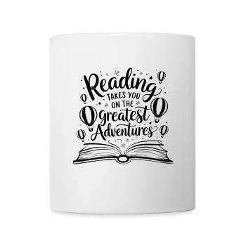 La lecture vous emmène dans les plus grandes aventures - Mug blanc - blanc - Devant