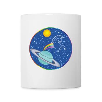 Regenbogen-Einhorn - Tasse - Weiß - Vorne