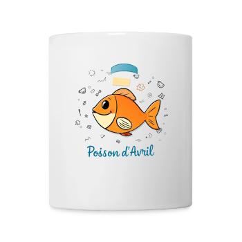 Poisson d’Avril - Orange Cartoon Fish - Mug blanc - blanc - Devant