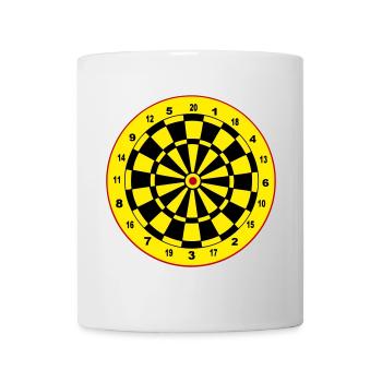 Fléchettes, fléchettes, fléchettes, autocollants, jeu de fléchettes - Mug blanc - blanc - Devant