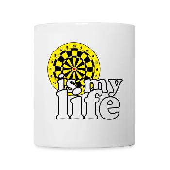 Fléchettes, fléchettes, fléchettes, chemise, fléchettes, c’est ma vie - Mug blanc - blanc - Devant