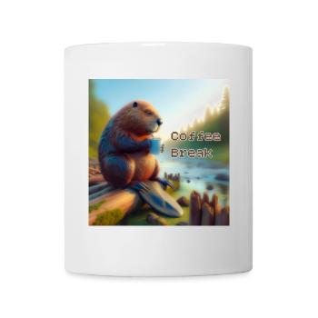 Beaver Coffee Break - Mug - white - Front