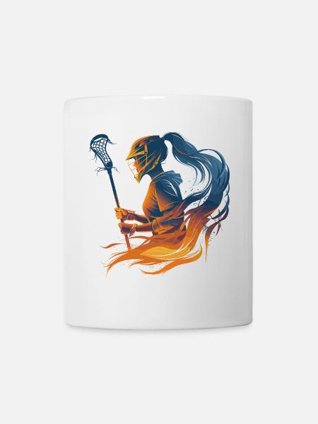 Lacrosse Mädchen Vaporwave - Tasse - Weiß