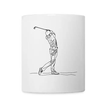 Golf Boy Dessin d’une ligne - Mug blanc - blanc - Devant