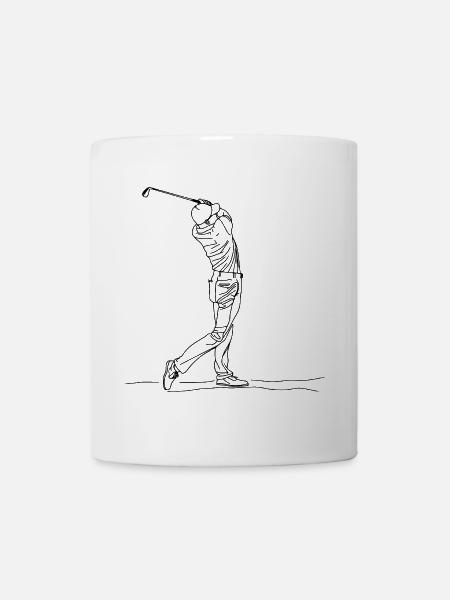 Golf Boy One Line Drawing - Tasse - Weiß