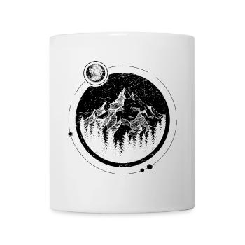 Illustration minimaliste de montagne et de forêt - Mug blanc - blanc - Devant