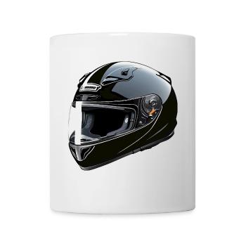 Biker Helmet - Motorbike Design - Tasse - Weiß - Vorne