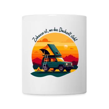 At home under the roof tent - Mug - white - Front
