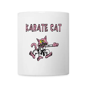Karate and pink cat - Mug - white - Front