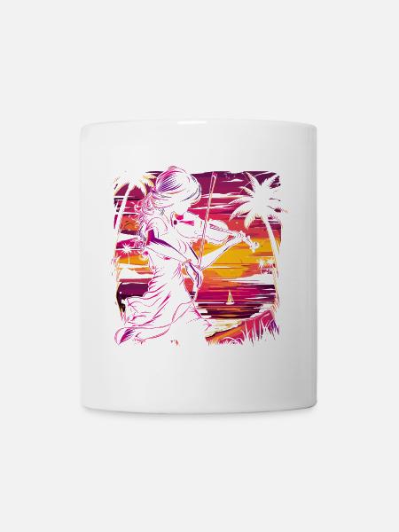 Geigerin Synthwave - Tasse - Weiß